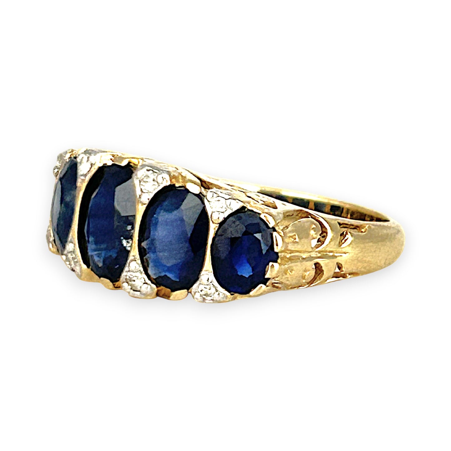 XMAS DEAL | 14kt Gold Midnight Radiance Sapphire & Diamond Ring Valuation $3,600