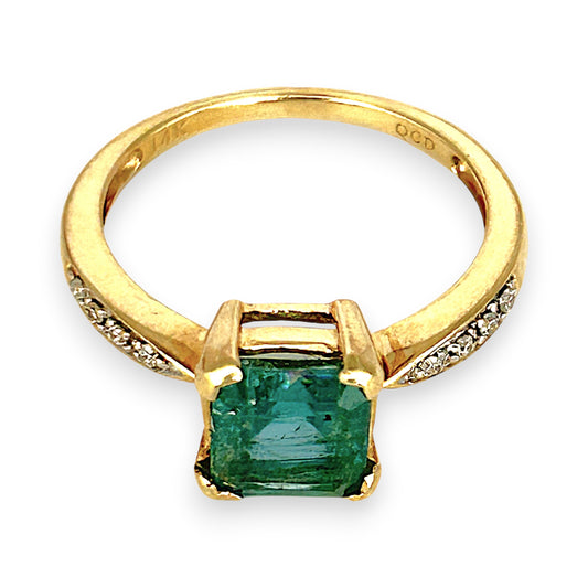 XMAS DEAL | 14kt Gold Peaceful Radiance Green Beryl Ring Valuation $2,800