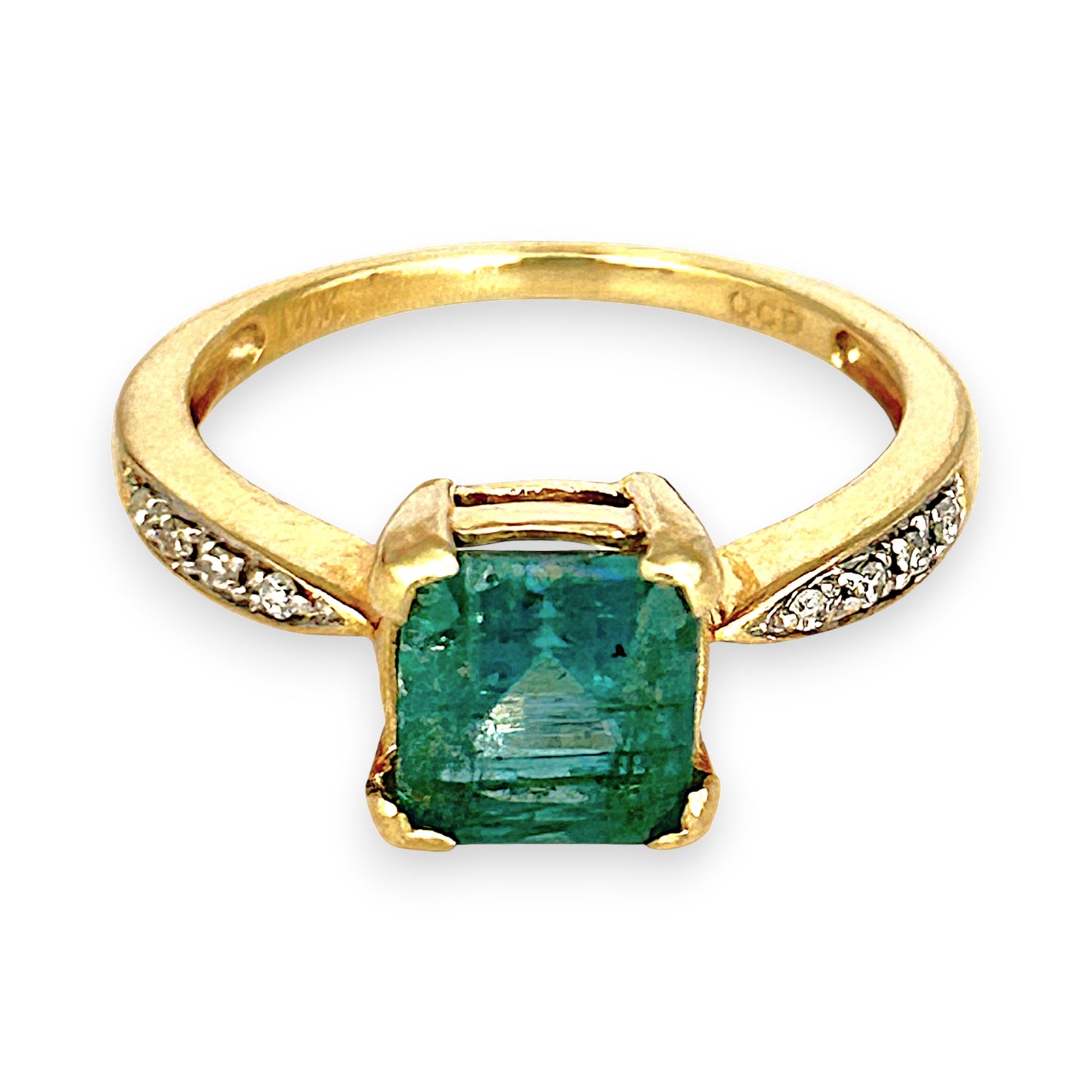XMAS DEAL | 14kt Gold Peaceful Radiance Green Beryl Ring Valuation $2,800