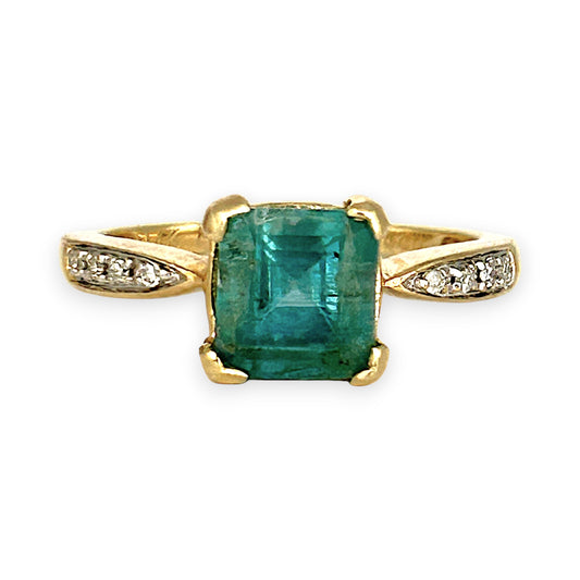 XMAS DEAL | 14kt Gold Peaceful Radiance Green Beryl Ring Valuation $2,800