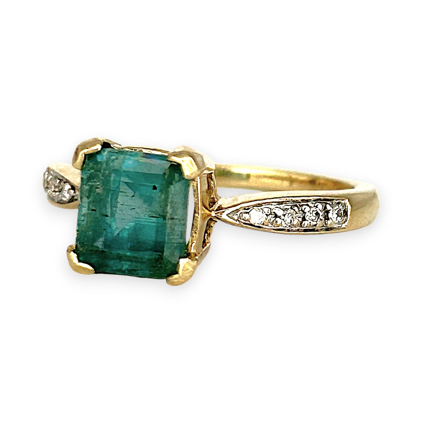 XMAS DEAL | 14kt Gold Peaceful Radiance Green Beryl Ring Valuation $2,800