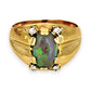 GOLD DEAL | 18ct (18K) Gold Serene Sparkle Oval Opal & Diamond Ring Valuation $10,750