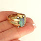 GOLD DEAL | 18ct (18K) Gold Serene Sparkle Oval Opal & Diamond Ring Valuation $10,750