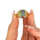 GOLD DEAL | 18ct (18K) Gold Serene Sparkle Oval Opal & Diamond Ring Valuation $10,750
