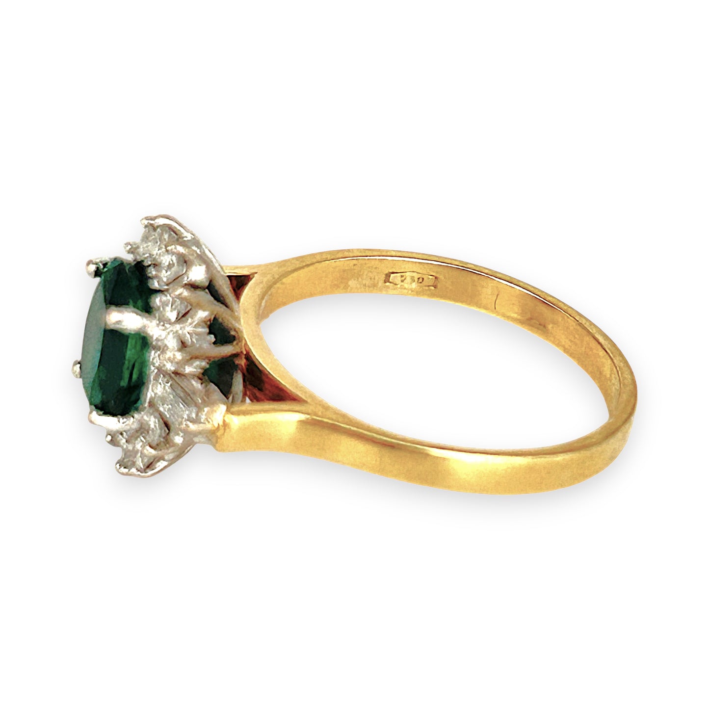 XMAS DEAL | 18kt Y/W Gold Emerald Symphony Ring Valuation $4,550