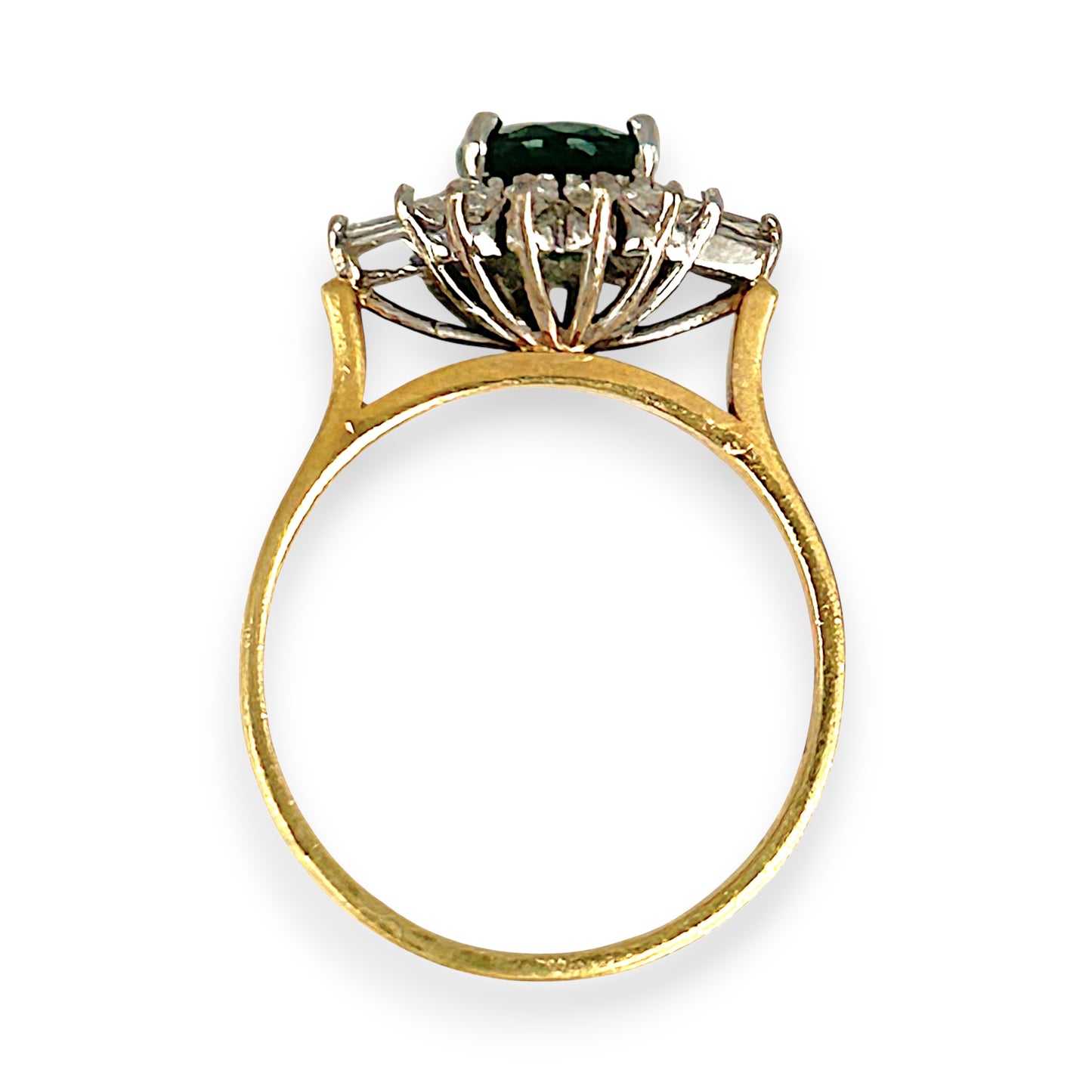 XMAS DEAL | 18kt Y/W Gold Emerald Symphony Ring Valuation $4,550