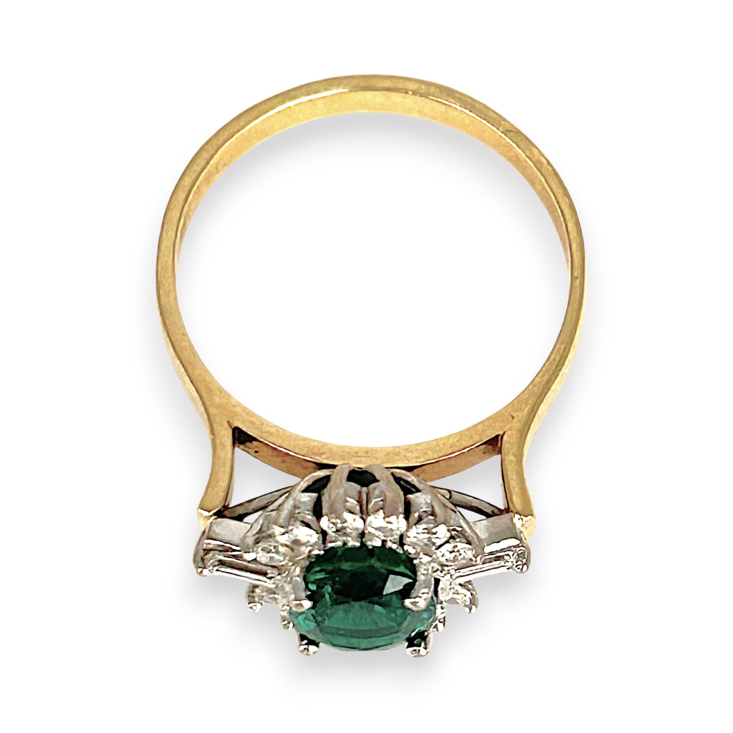 XMAS DEAL | 18kt Y/W Gold Emerald Symphony Ring Valuation $4,550