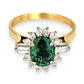 XMAS DEAL | 18kt Y/W Gold Emerald Symphony Ring Valuation $4,550