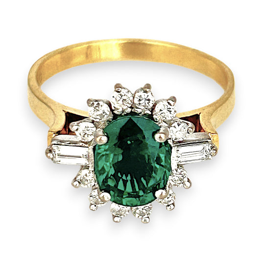 XMAS DEAL | 18kt Y/W Gold Emerald Symphony Ring Valuation $4,550