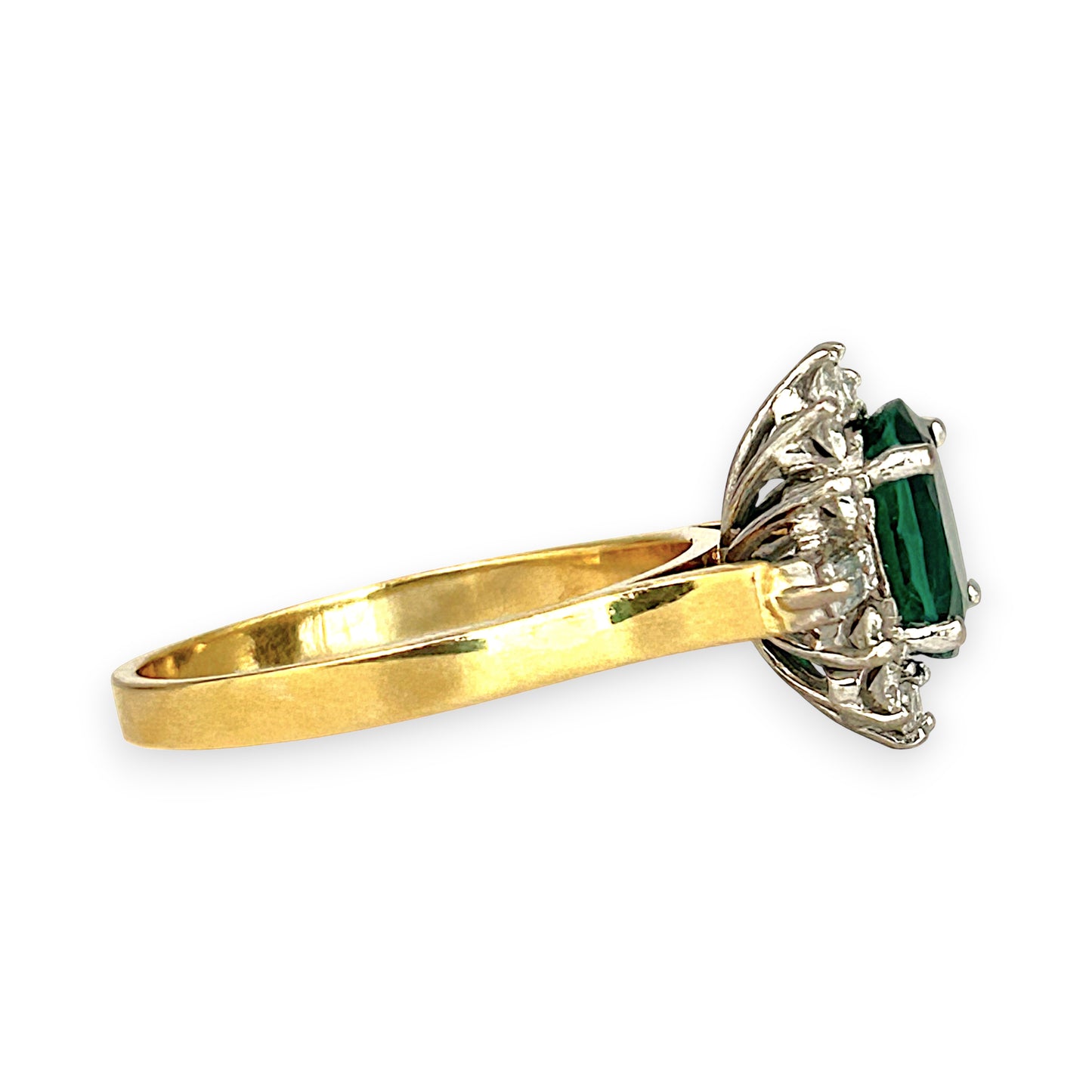 XMAS DEAL | 18kt Y/W Gold Emerald Symphony Ring Valuation $4,550