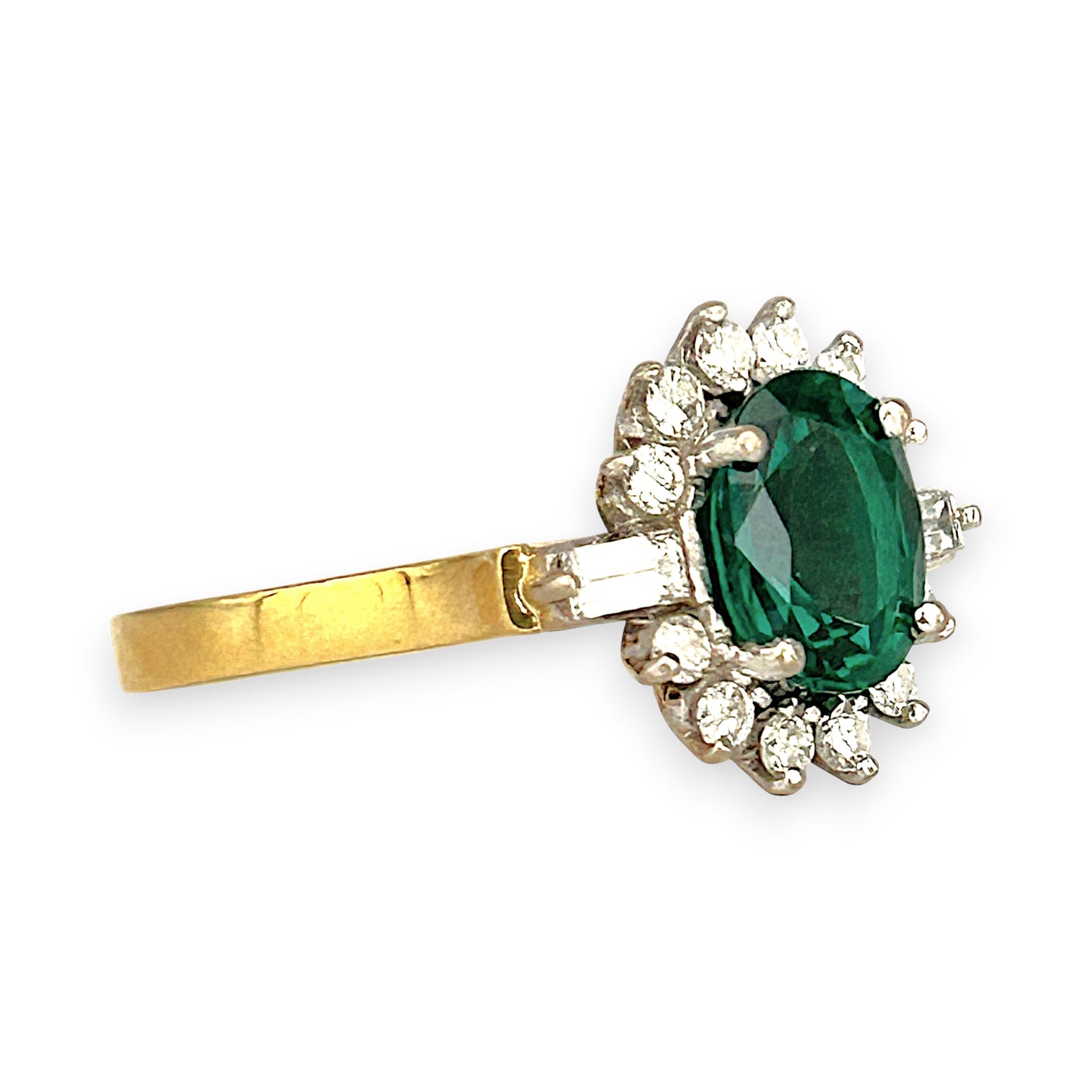 XMAS DEAL | 18kt Y/W Gold Emerald Symphony Ring Valuation $4,550