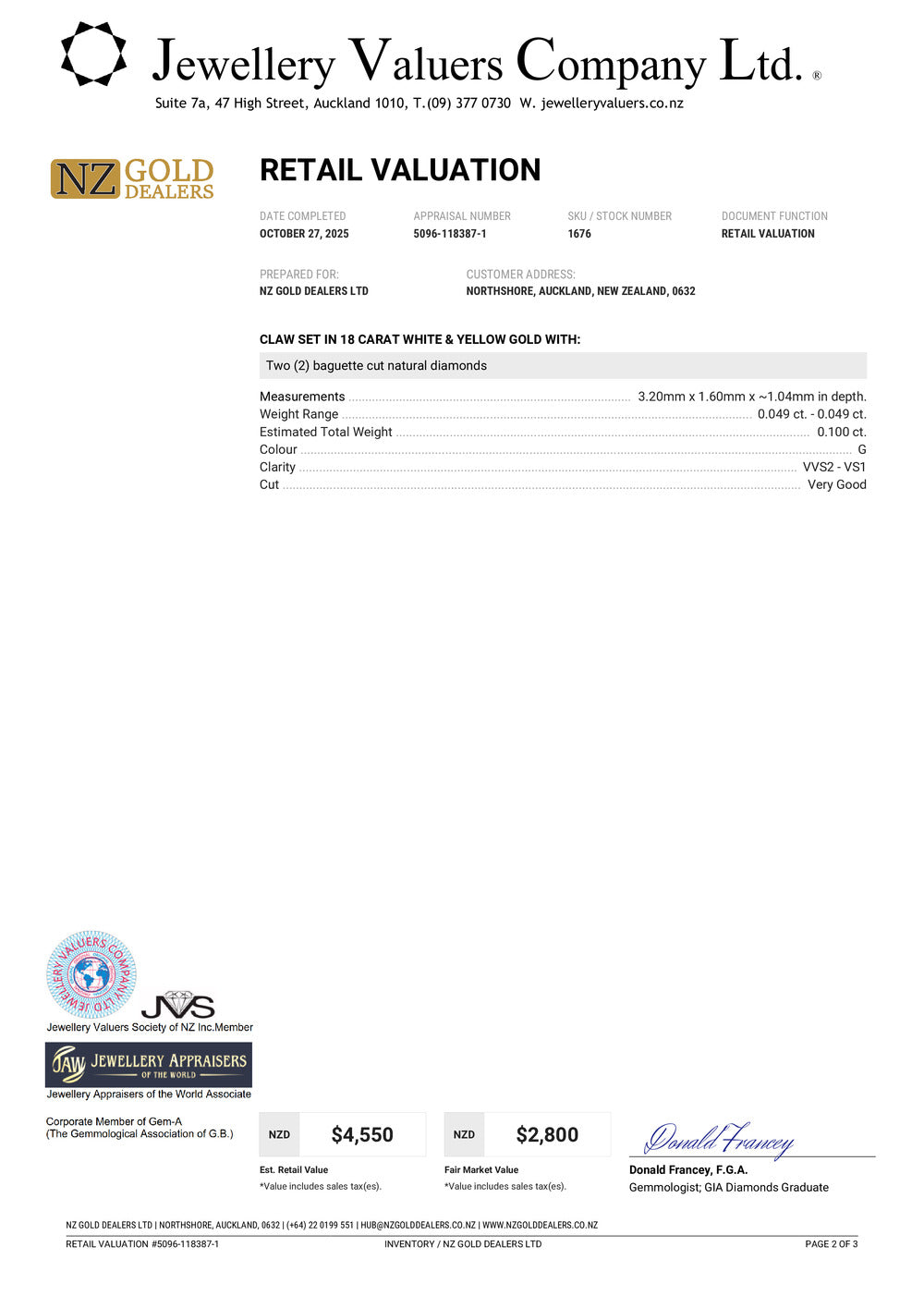 XMAS DEAL | 18kt Y/W Gold Emerald Symphony Ring Valuation $4,550