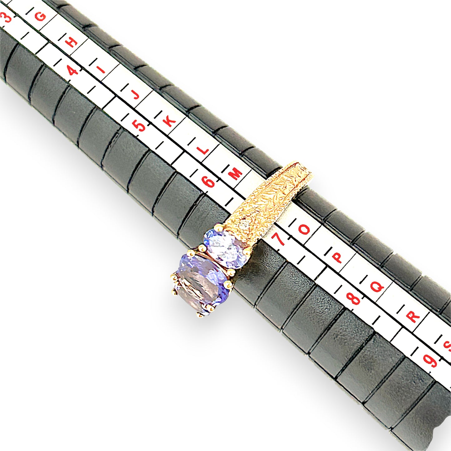 GOLD DEAL | 14ct Gold Luxurious Tri Tanzanite 2.0ct & Diamond Ring Valuation $5,456