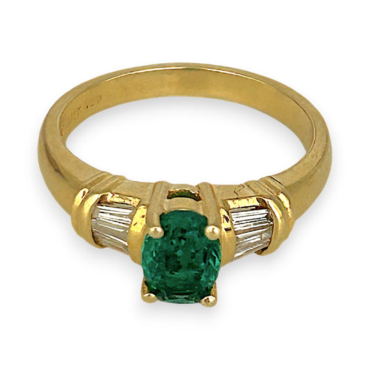 XMAS DEAL | 18kt Gold Emerald Elegance Ring Valuation $4,500