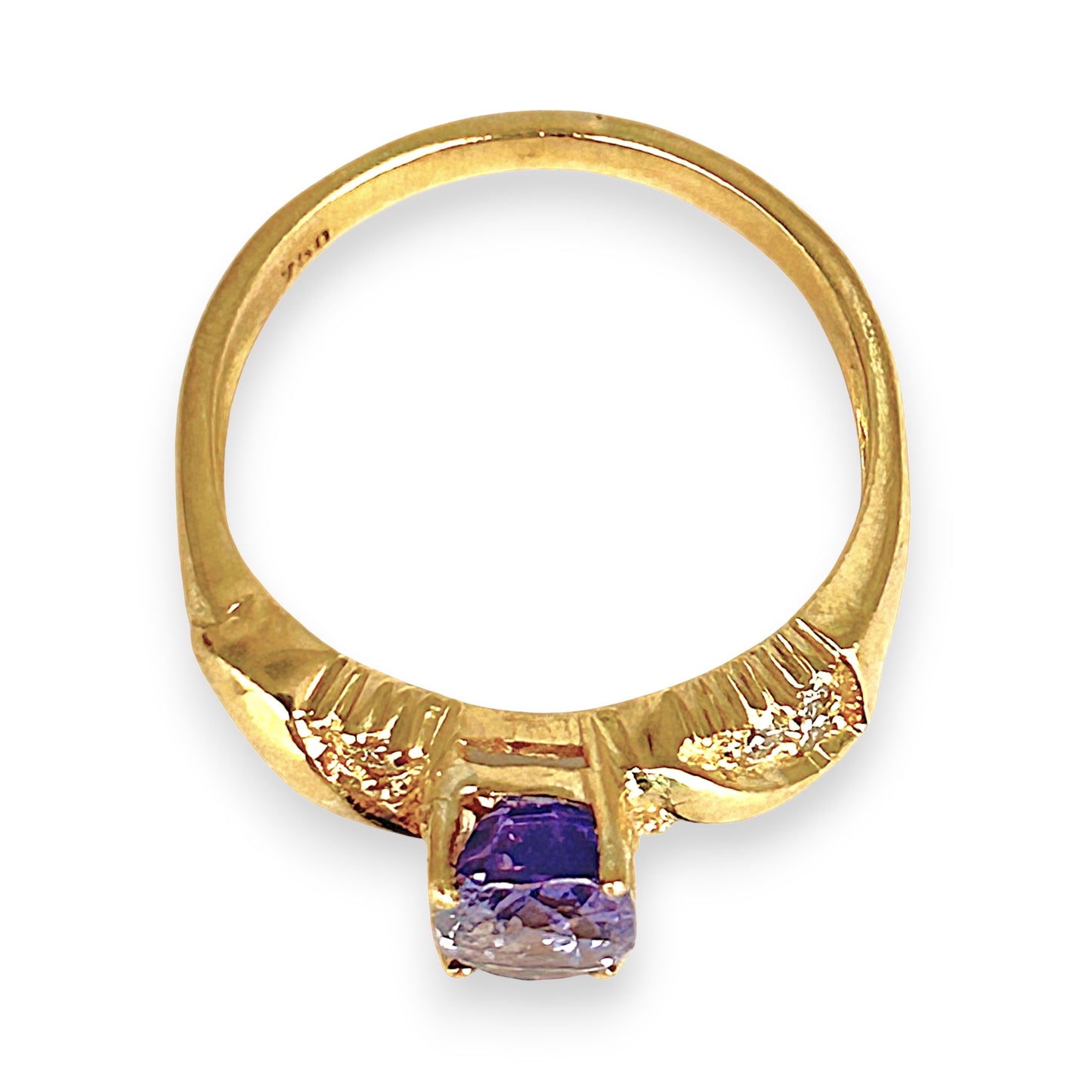 XMAS DEAL | 18kt Gold Violet Royale Ring with Sapphire Valuation $6,400