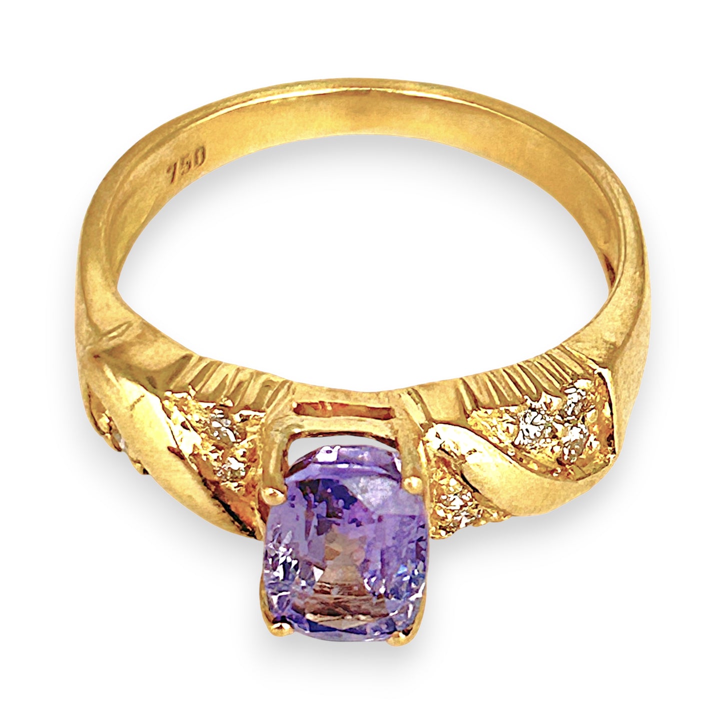 XMAS DEAL | 18kt Gold Violet Royale Ring with Sapphire Valuation $6,400
