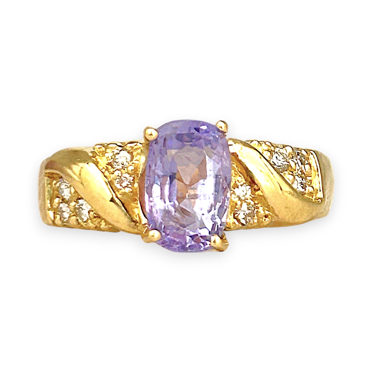 XMAS DEAL | 18kt Gold Violet Royale Ring with Sapphire Valuation $6,400