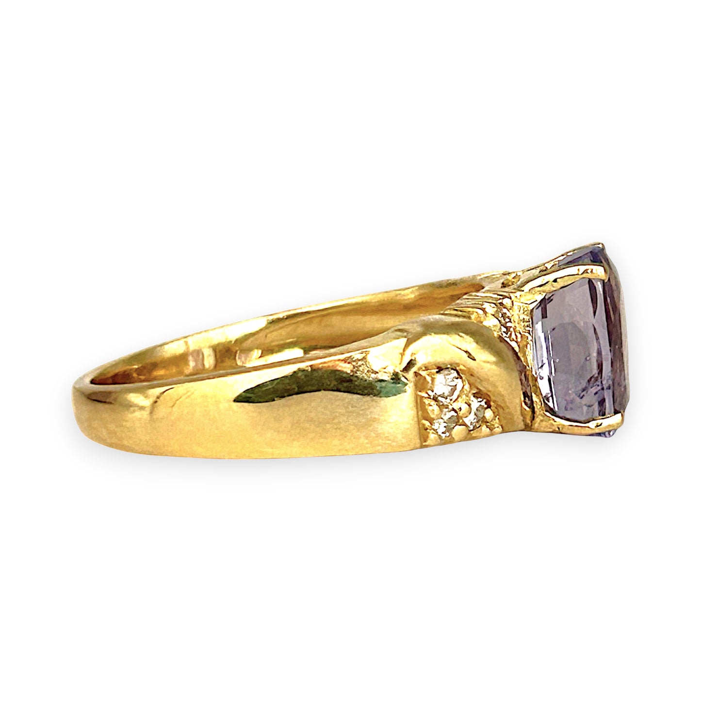 XMAS DEAL | 18kt Gold Violet Royale Ring with Sapphire Valuation $6,400