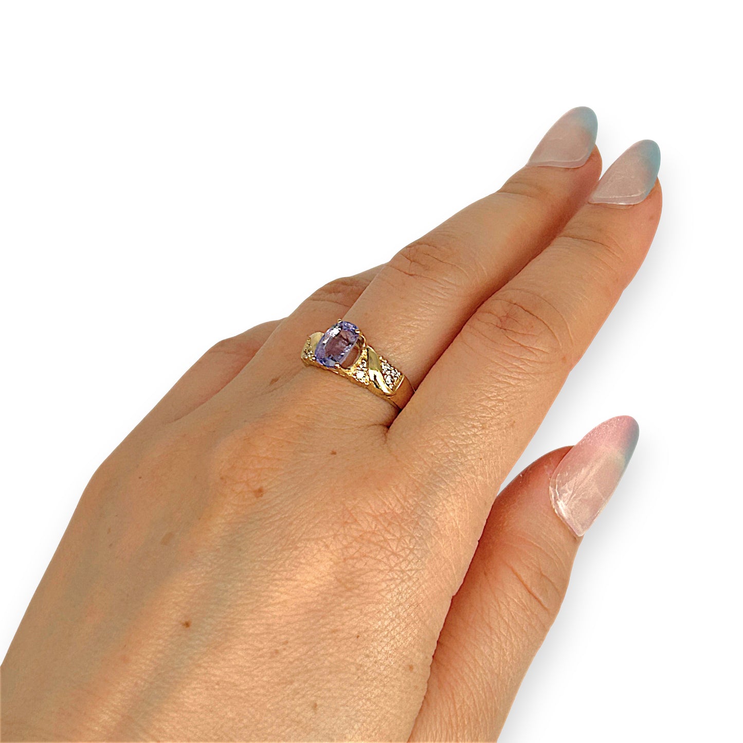 XMAS DEAL | 18kt Gold Violet Royale Ring with Sapphire Valuation $6,400