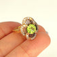XMAS DEAL | 18kt Gold Verde Éclat Peridot & Diamond Filigree Ring Valuation $4,400