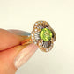 XMAS DEAL | 18kt Gold Verde Éclat Peridot & Diamond Filigree Ring Valuation $4,400
