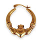 GOLD DEAL | 9ct Gold Claddagh Hoop Earrings – Symbols of Love, Loyalty & Friendship