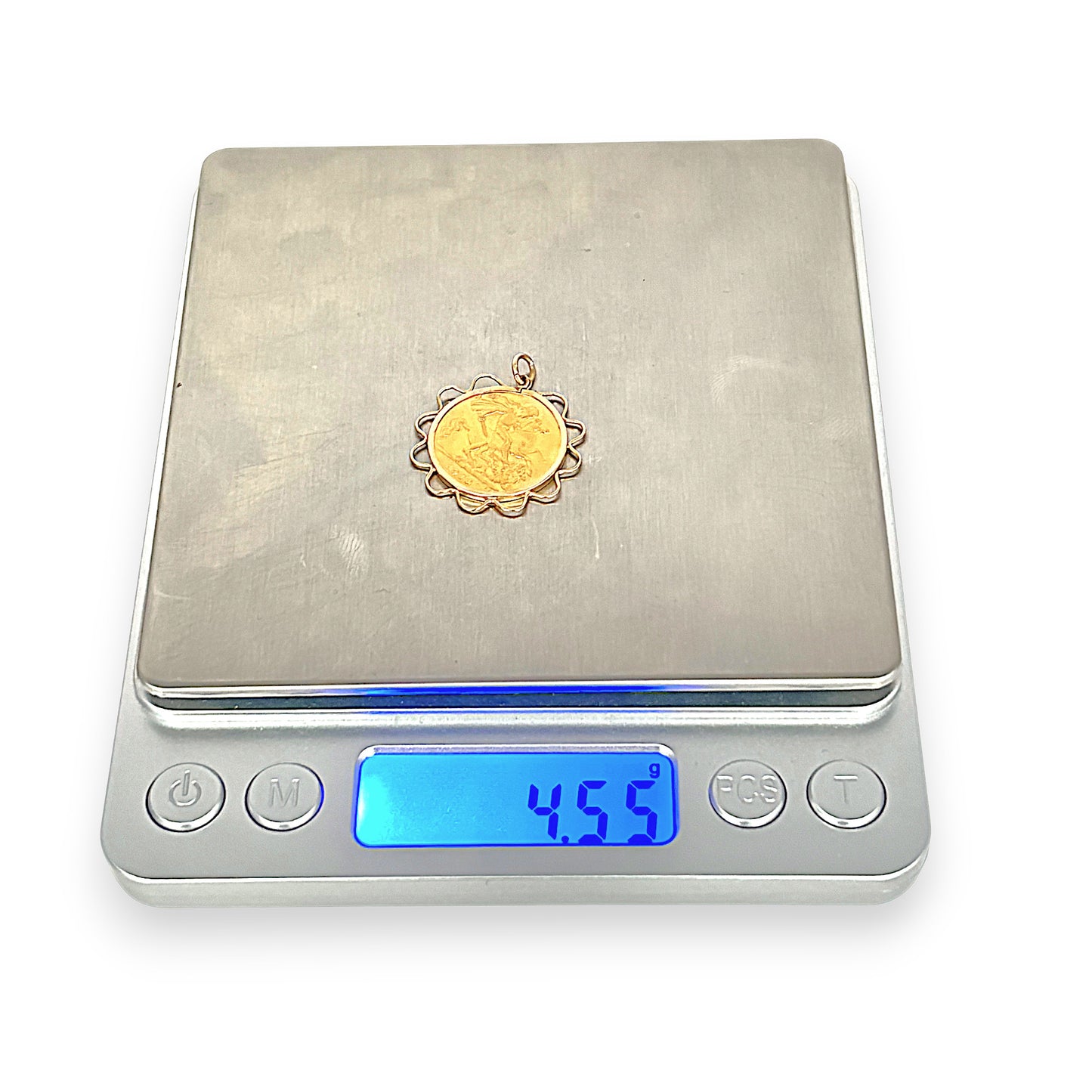 GOLD DEAL | 1913 Half Sovereign Georgivs V D.G. Britt Gold Pendant