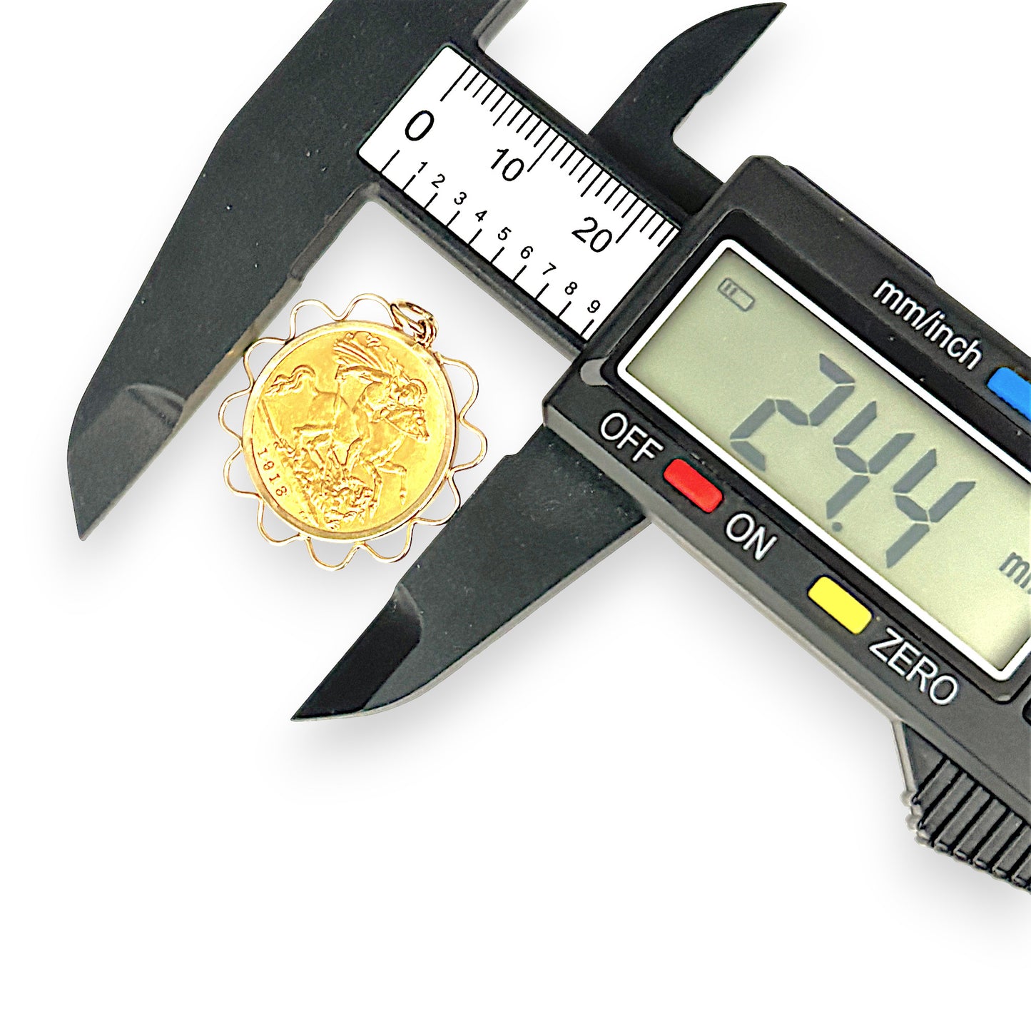 GOLD DEAL | 1913 Half Sovereign Georgivs V D.G. Britt Gold Pendant