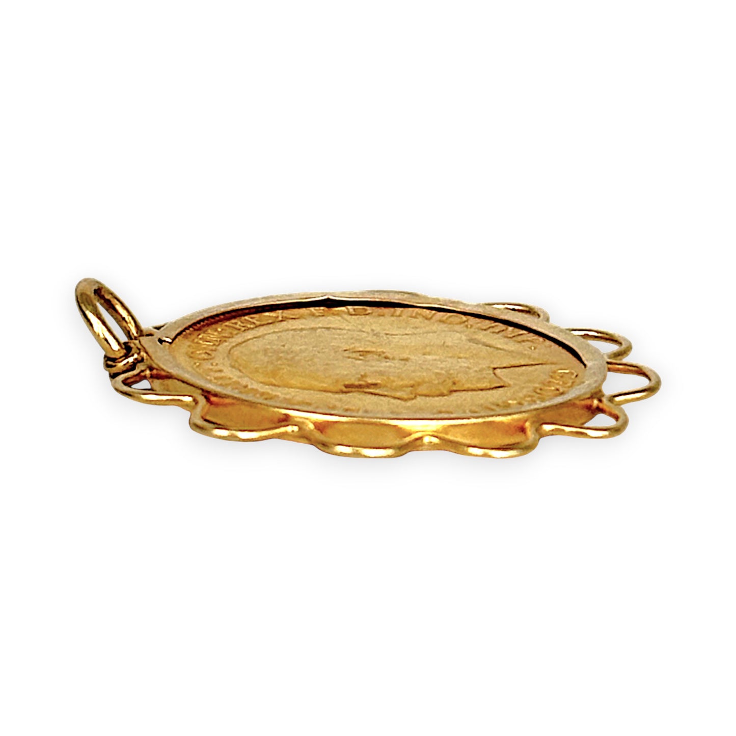 GOLD DEAL | 1913 Half Sovereign Georgivs V D.G. Britt Gold Pendant