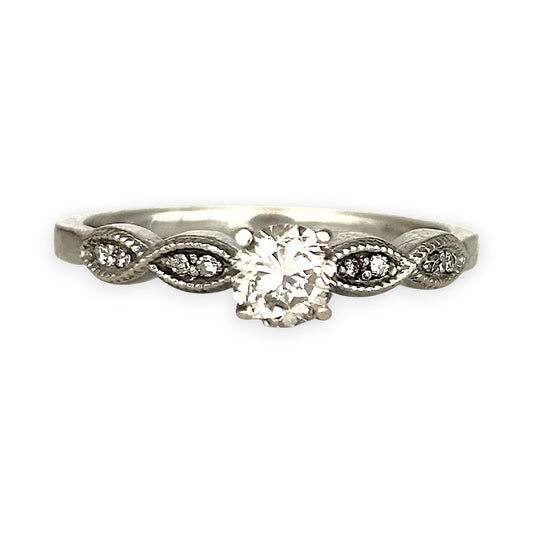 GOLD DEAL | 10ct (10k) White Gold Aurora Solitaire Ring Valuation $3,200