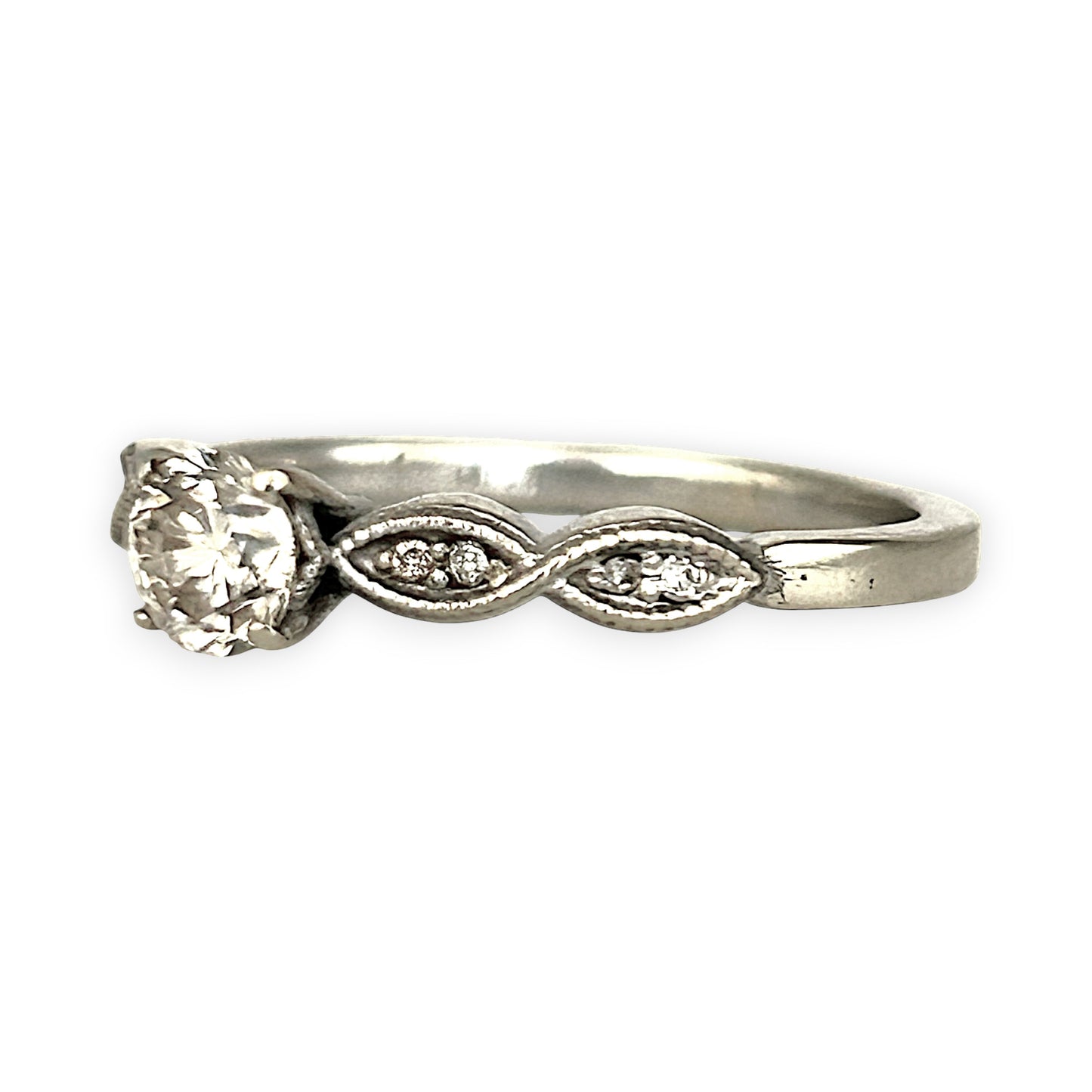 GOLD DEAL | 10ct (10k) White Gold Aurora Solitaire Ring Valuation $3,200