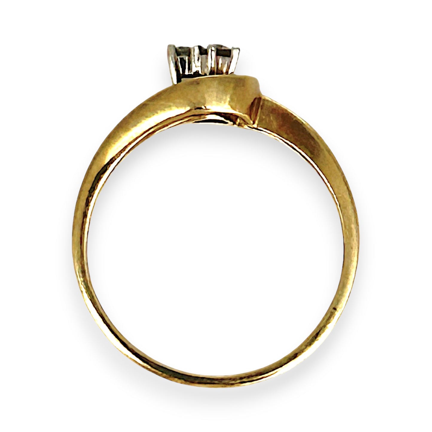 GOLD DEAL | 9ct Gold Swirl Cluster Diamond Ring Size M