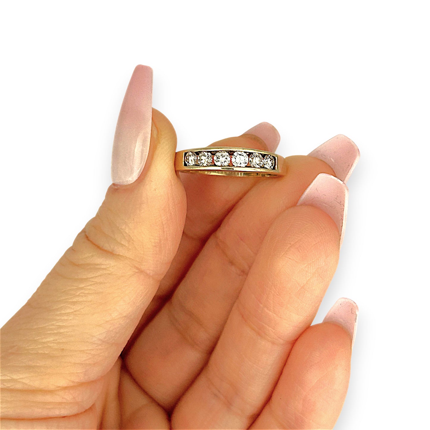 GOLD DEAL | 9ct Gold Classic Channel-Set Diamond Band Ring Size N