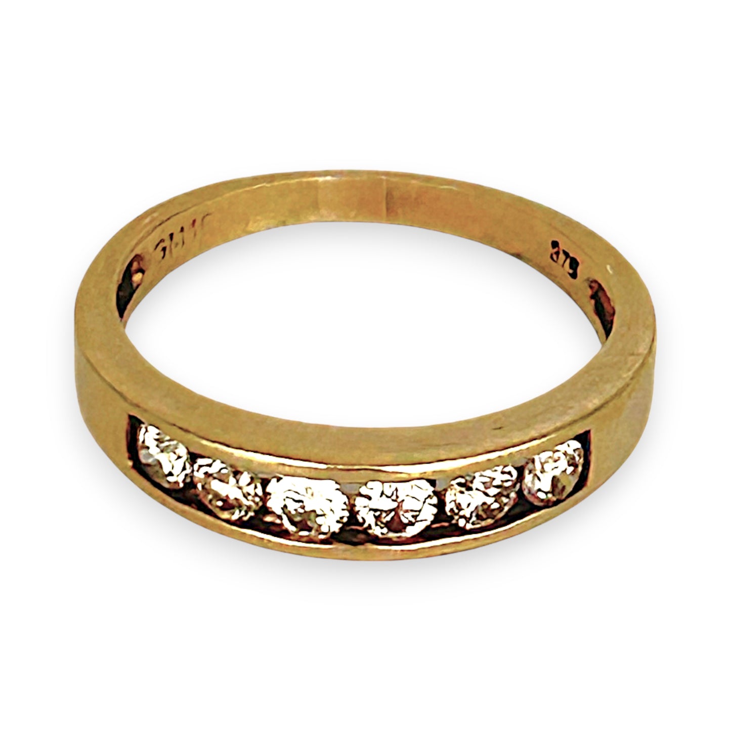 GOLD DEAL | 9ct Gold Classic Channel-Set Diamond Band Ring Size N