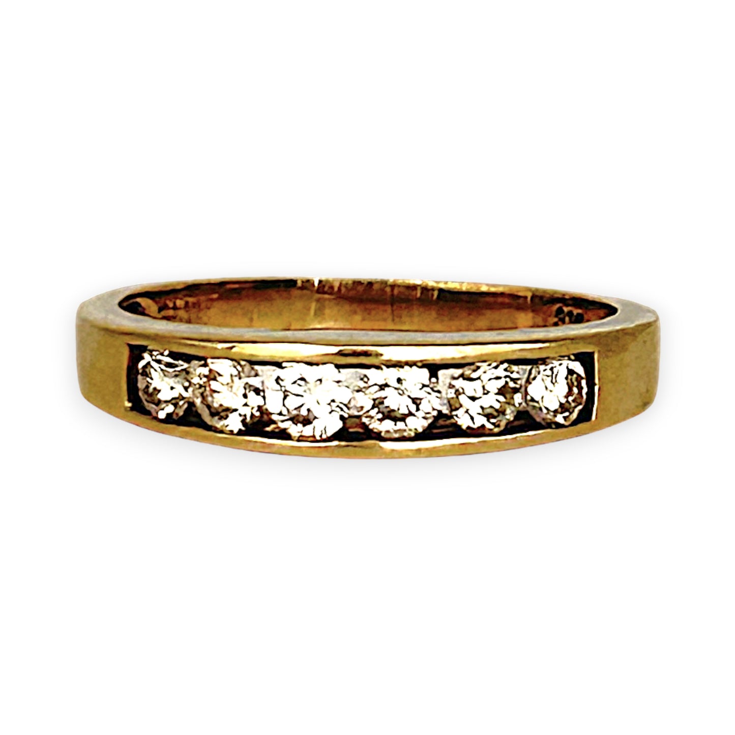 GOLD DEAL | 9ct Gold Classic Channel-Set Diamond Band Ring Size N