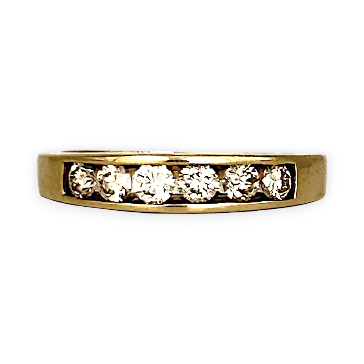 GOLD DEAL | 9ct Gold Classic Channel-Set Diamond Band Ring Size N