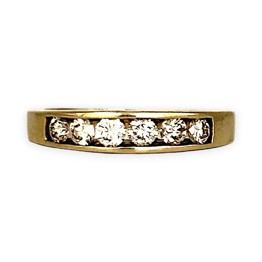 GOLD DEAL | 9ct Gold Classic Channel-Set Diamond Band Ring Size N