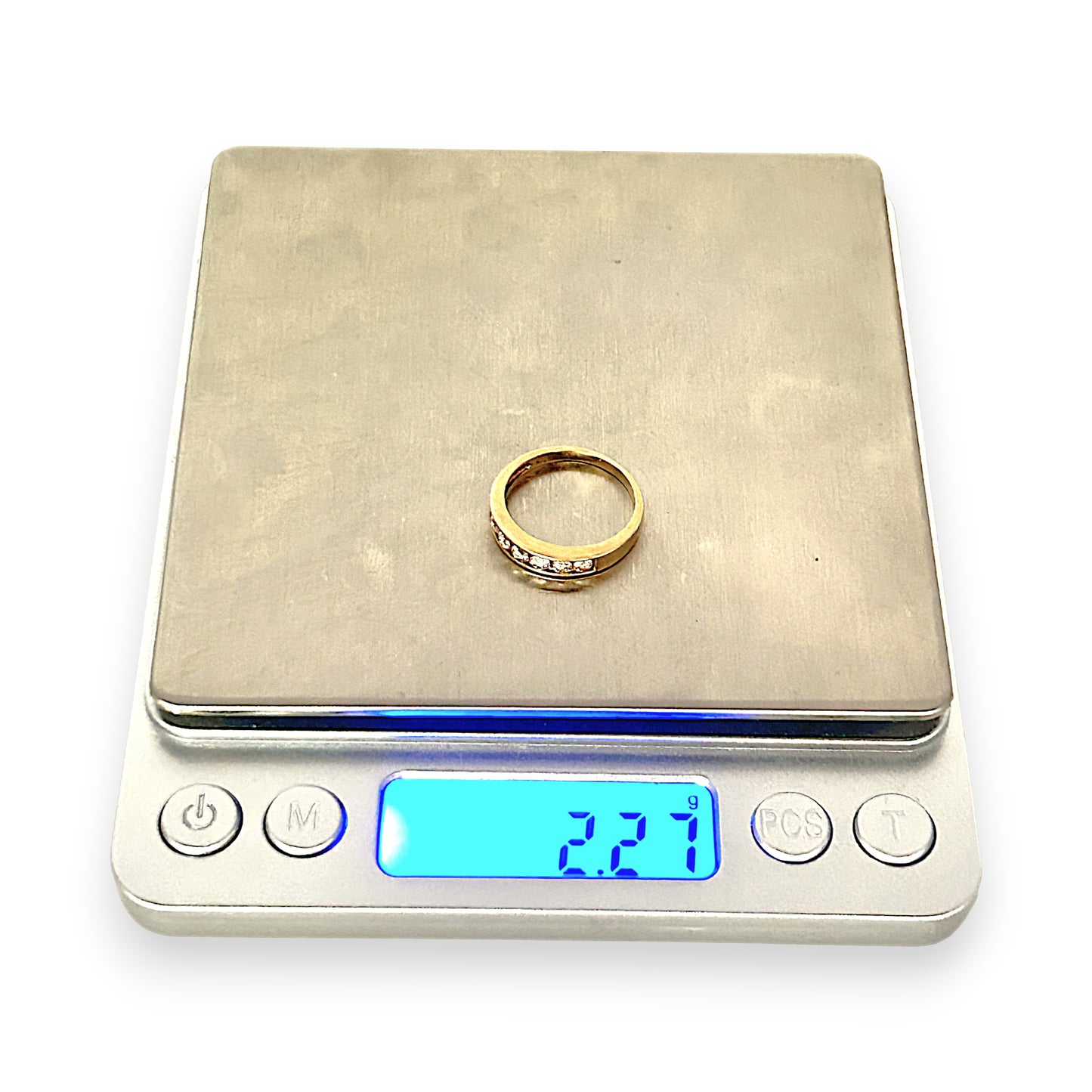 GOLD DEAL | 9ct Gold Classic Channel-Set Diamond Band Ring Size N