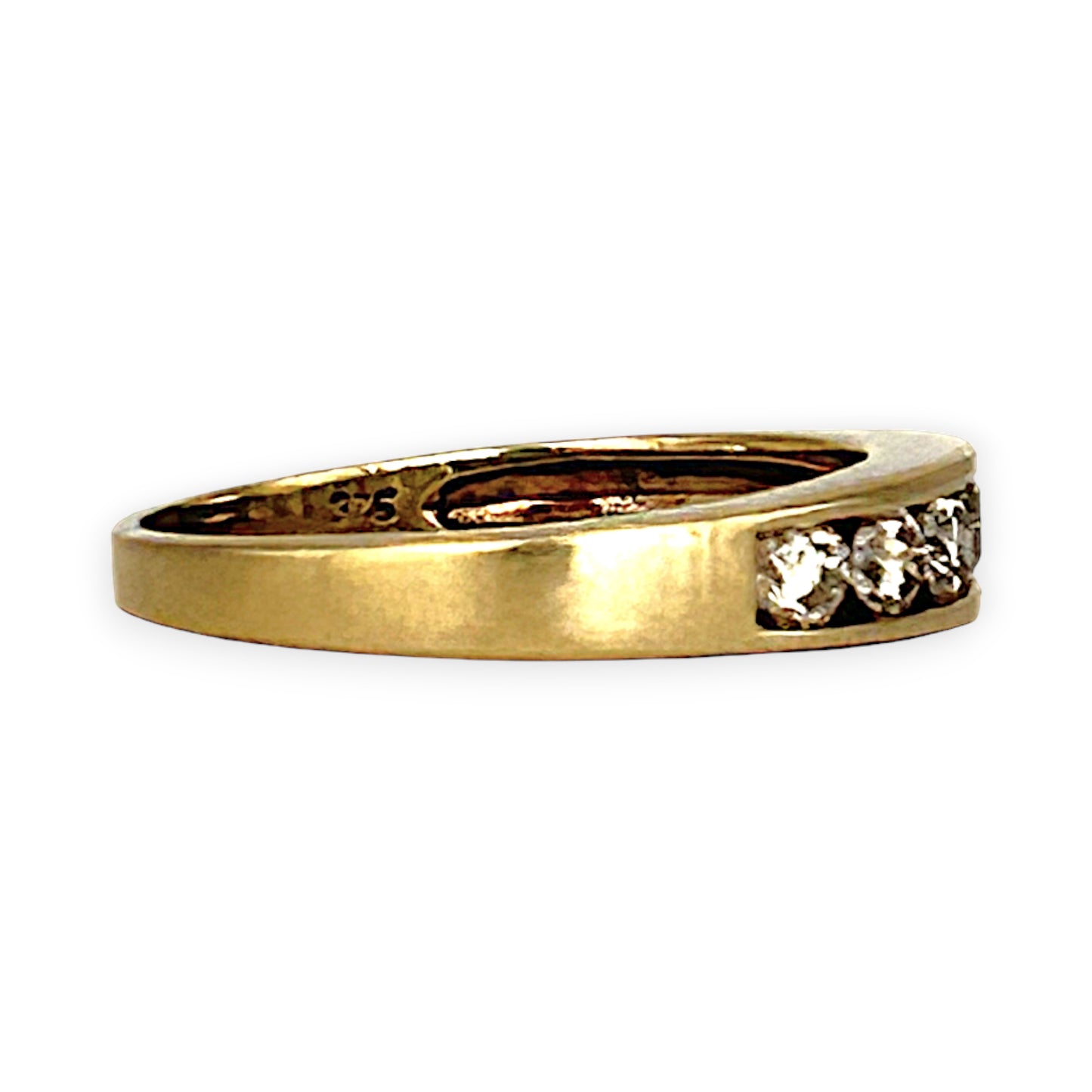 GOLD DEAL | 9ct Gold Classic Channel-Set Diamond Band Ring Size N
