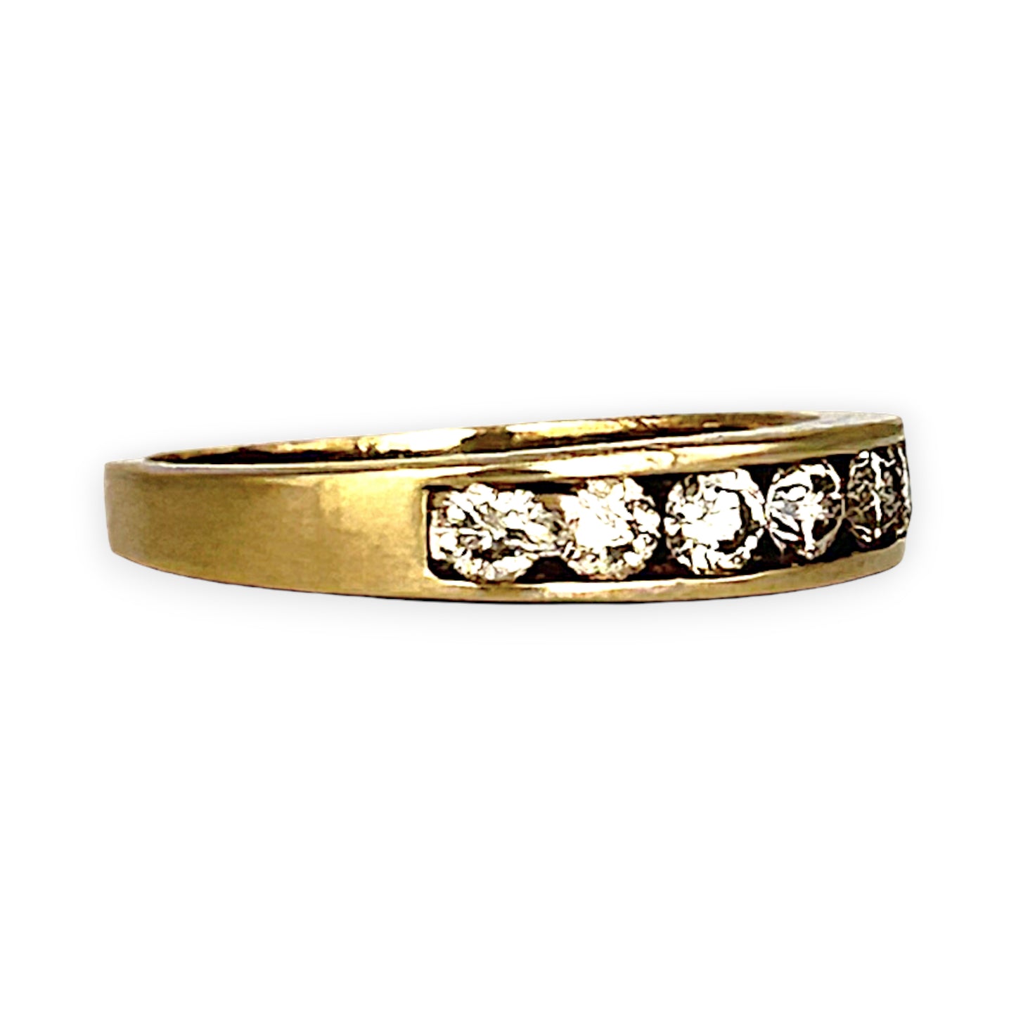 GOLD DEAL | 9ct Gold Classic Channel-Set Diamond Band Ring Size N