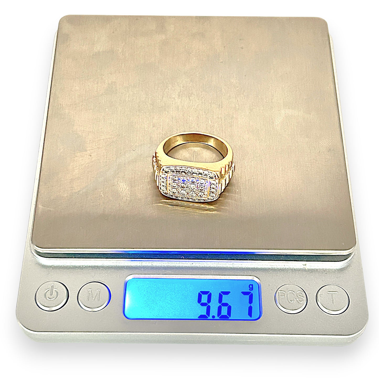 GOLD DEAL | 10ct (10K) Y/W Gold MICHAEL HILL Regal Grid Diamond 1.00ct Statement Ring
