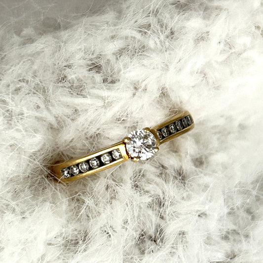 GOLD DEAL | 10ct (10K) Gold MICHALE HILL Solitaire Diamond Ring Size K 1/2