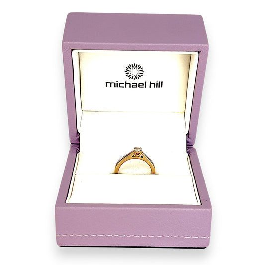 GOLD DEAL | 10ct (10K) Gold MICHALE HILL Solitaire Diamond Ring Size K 1/2