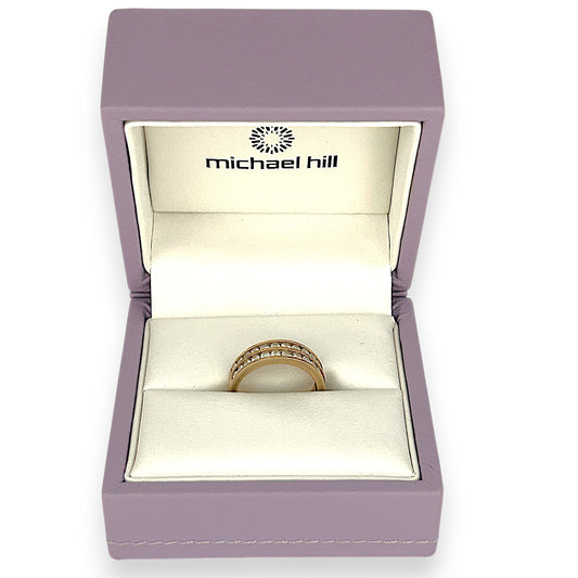 GOLD DEAL | 10ct (10K) Gold Michael Hill Diamond Eternity Ring Size O