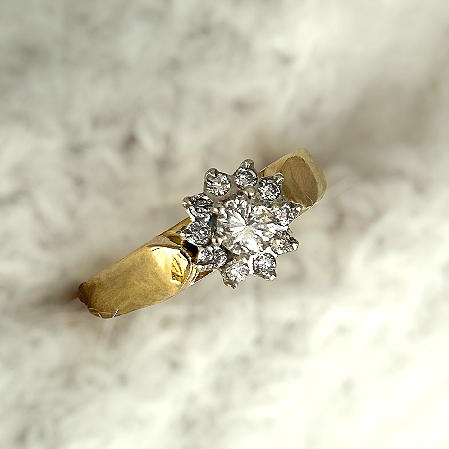 GOLD DEAL | 18ct (18K) Gold Cluster Diamond 0.48ct Ring Valuation $4,400