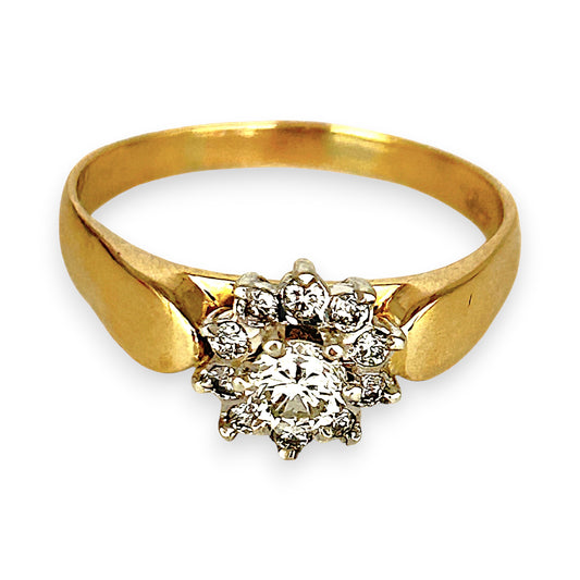 GOLD DEAL | 18ct (18K) Gold Cluster Diamond 0.48ct Ring Valuation $4,400