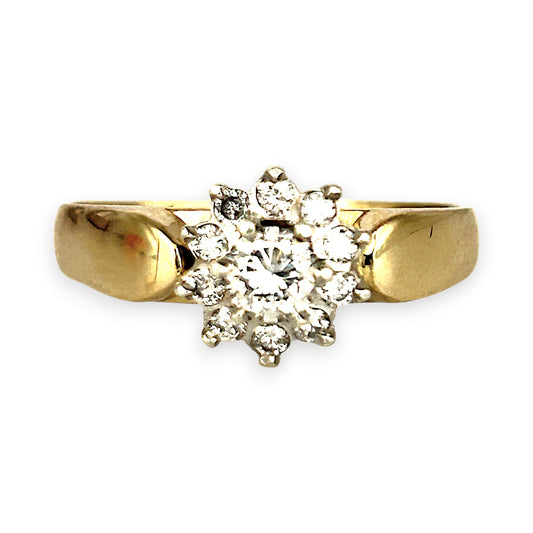 GOLD DEAL | 18ct (18K) Gold Cluster Diamond 0.48ct Ring Valuation $4,400