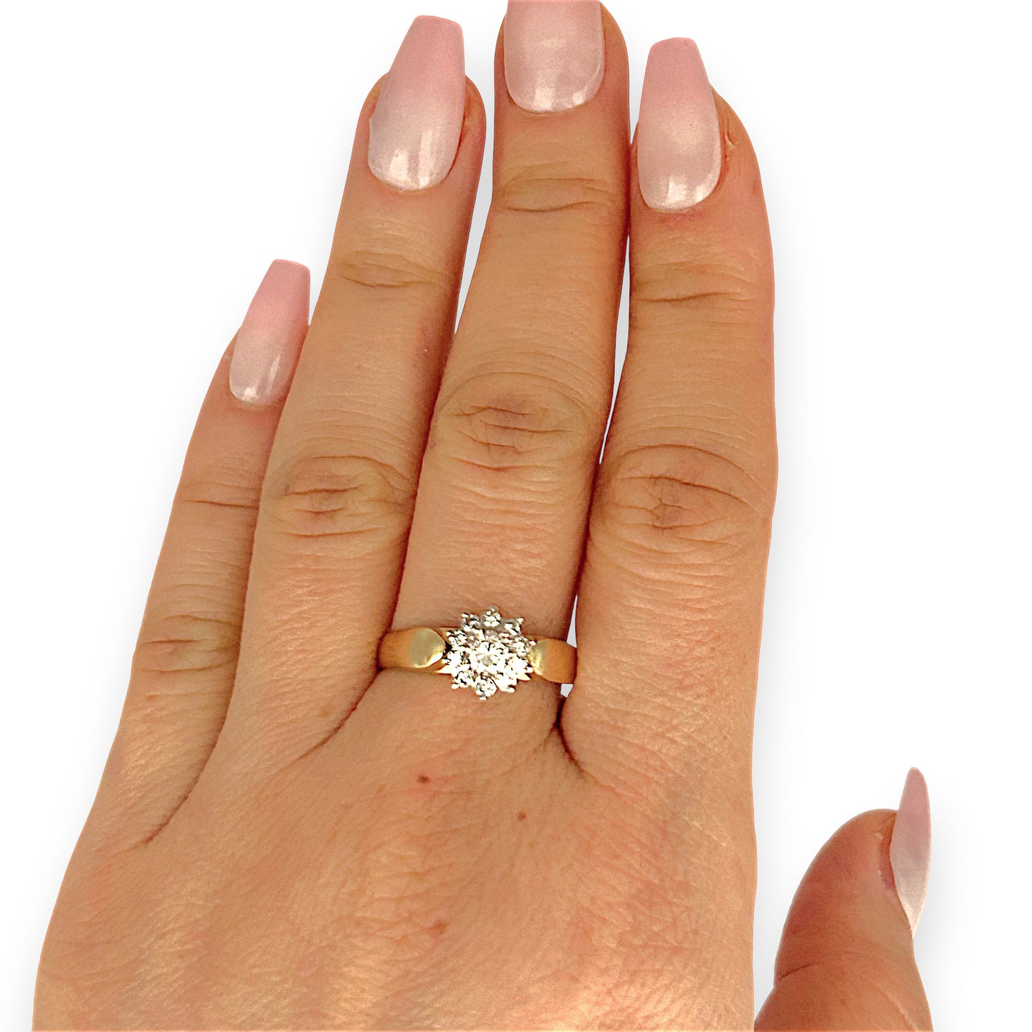 GOLD DEAL | 18ct (18K) Gold Cluster Diamond 0.48ct Ring Valuation $4,400