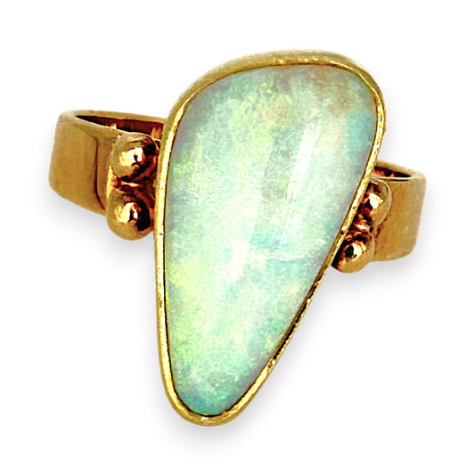GOLD DEAL | 14ct (14K) Gold Aurora Bloom Opal Ring Valuation $4,200
