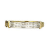 GOLD DEAL | 14ct (14K) Y/W Gold Lustre Line Bangle with 1.60ct Diamonds Valuation $15,950